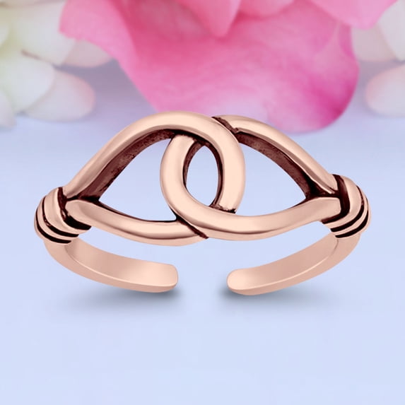 7mm - Loop Toe Band Ring 925 Sterling Silver Thin Adjustable Stylish Rings for Women