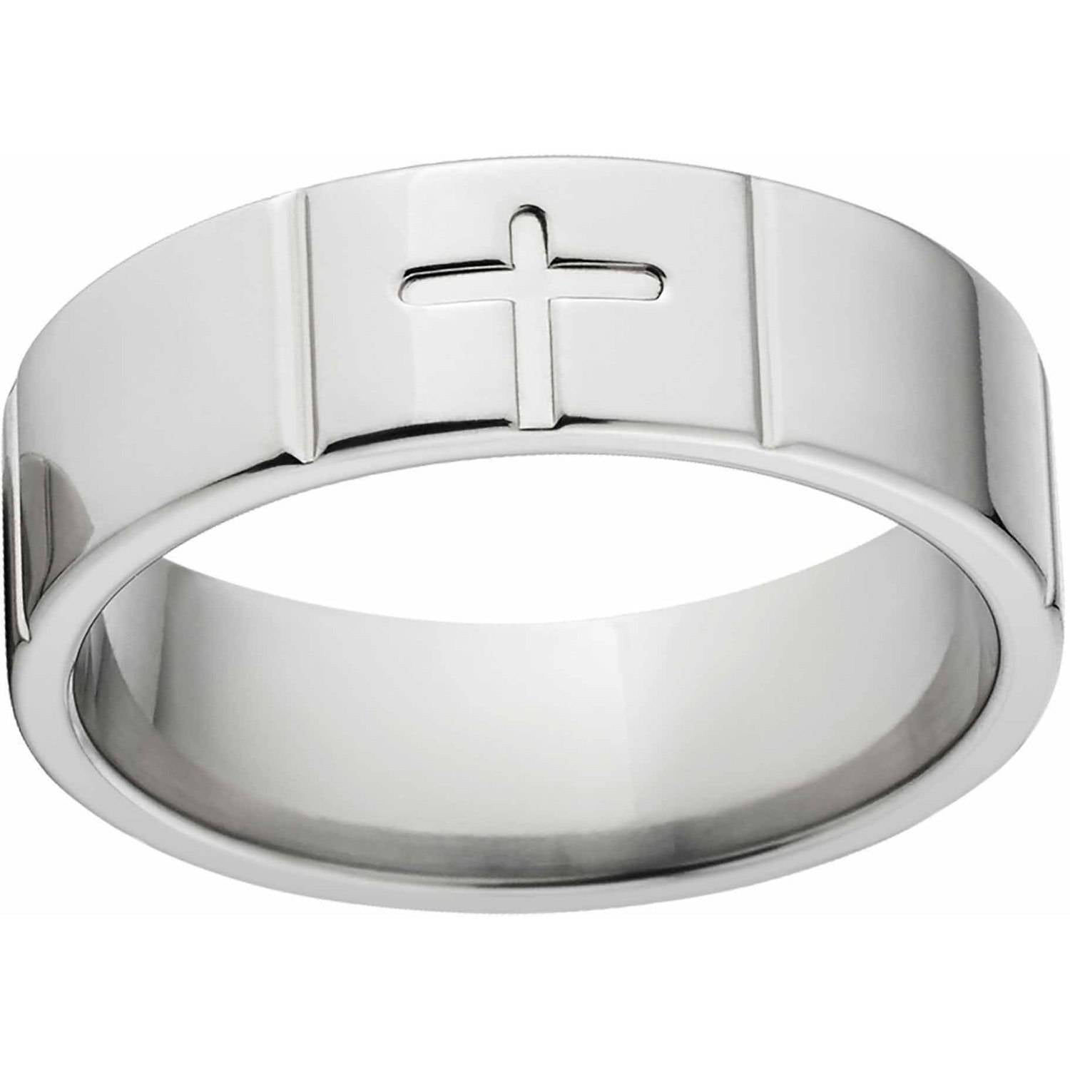 7mm Milled Cross Cobalt Stainless Steel Band with Deluxe Comfort Fit Design