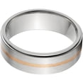 thumbnail image 1 of 7mm Raised Center Titanium Ring with a 1mm Copper Inlay with a Brushed Finish, 1 of 3