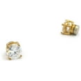 thumbnail image 1 of 7mm Round Cut Clear Cubic Zirconia 4-Prong Magnetic Stud Earrings, Gold-Tone, 1 of 3