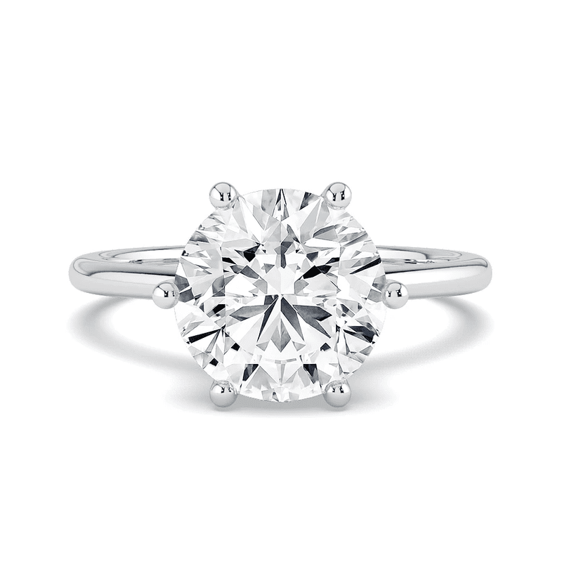 7mm Round Cut Solitaire Lab Grown Diamond Engagement Ring 925 Silver ...