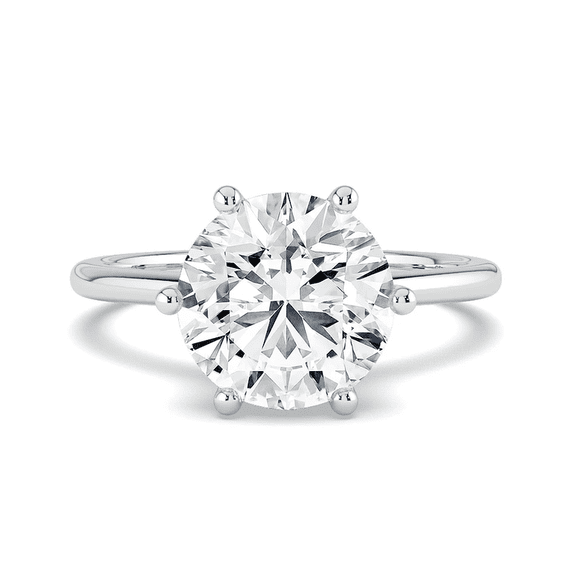 7mm Round Cut Solitaire Lab Grown Diamond Engagement Ring 925 Silver ...