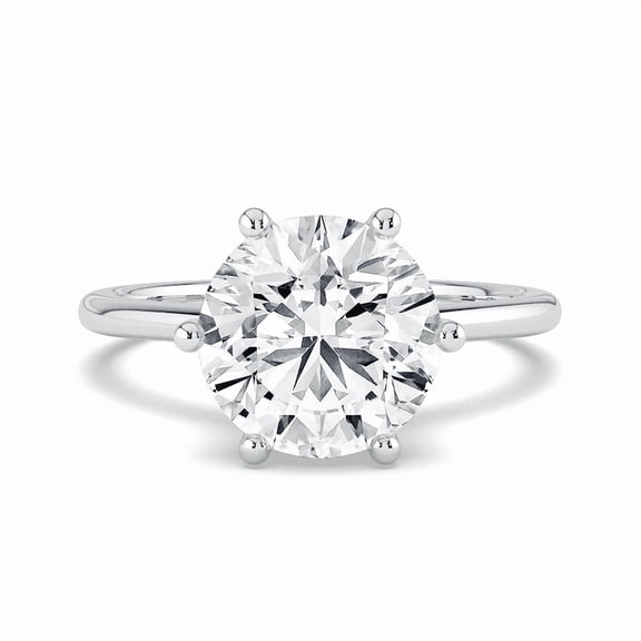 7mm Round Cut Solitaire Lab Grown Diamond Engagement Ring 925 Silver Solitaire Women's Fine Jewelry Ring