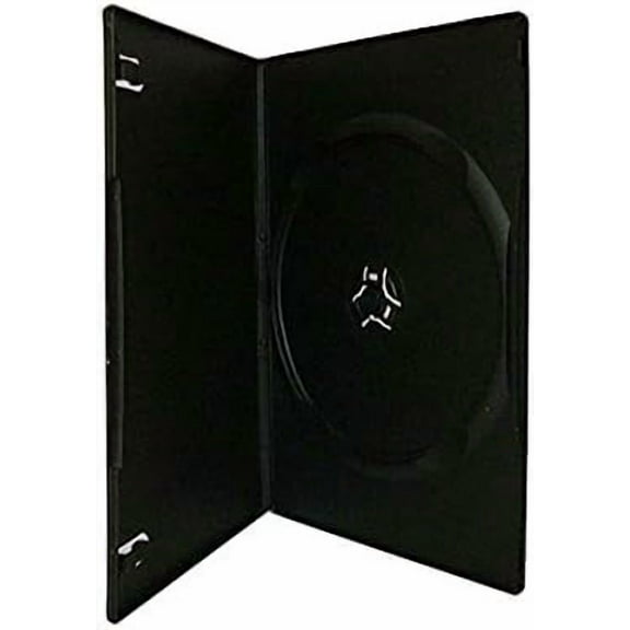 7mm Slim Black Single CD/DVD Case, 100 Pieces Pack.