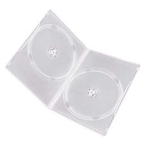 7mm Slim DVD Cases - 50 Pack Double Disc Cases - Clear DVD Storage - 2 Disc Capacity - DVD Packaging - Slim Line DVD Cases