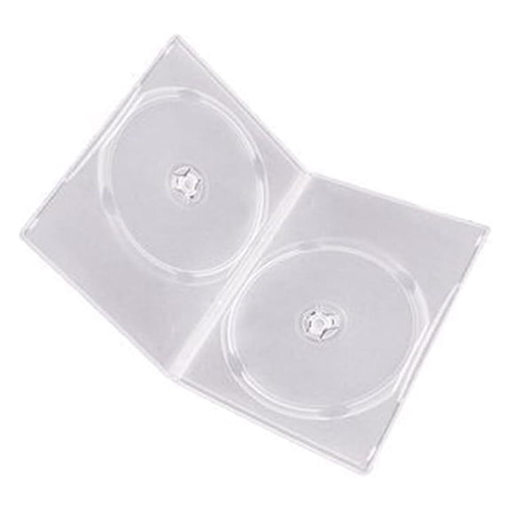 7mm Slim DVD Cases - 50 Pack - Double Disc Storage - Clear Plastic - DVD/CD Cases for Packaging & Replacement - 2 Discs Per Case