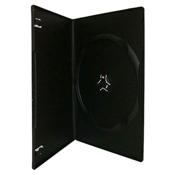 7mm Slim DVD Cases - Black Single DVD Cases 100 Pack - Slimline DVD Storage - CD Cases - DVD Packaging - Disc Holders