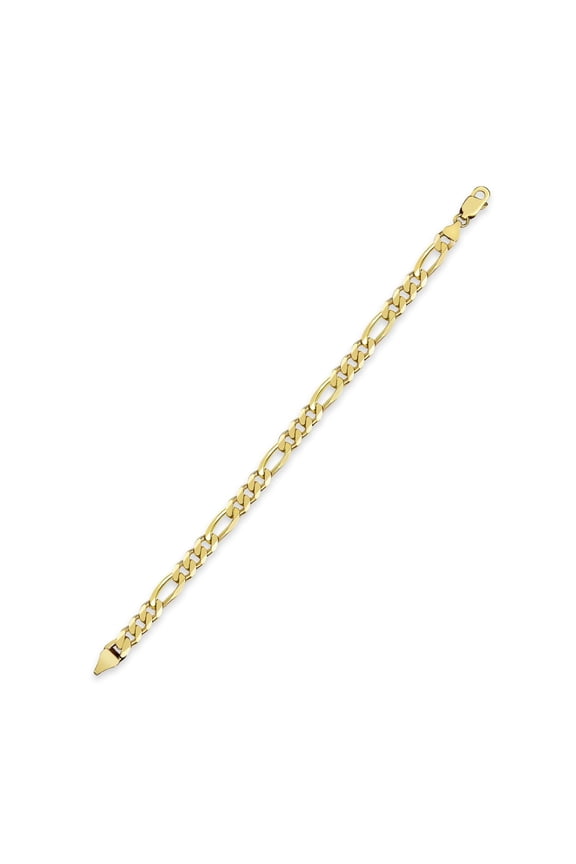 7mm Solid 14k Yellow Gold Figaro Bracelet
