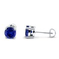 thumbnail image 1 of 7mm Solitaire Screw Back Stud Earring Round Simulated CZ Solid 925 Sterling Silver, 1 of 5