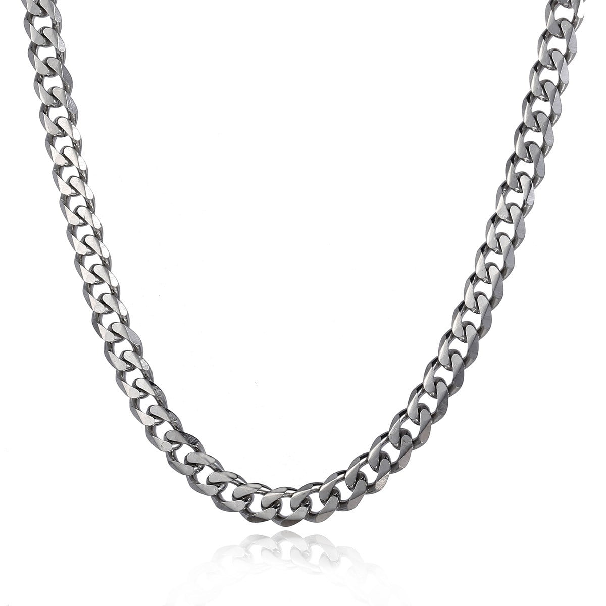 7mm Stainless Steel Curb Cuban Link Necklace Mens Chain 1836inch