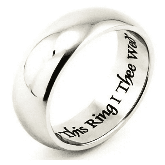 7mm Stainless Steel Men Women Wedding Rings - This Ring I Thee Wed Couples Ring, His and Hers Wedding Band a Unique Anxiety & Stress Relief Gift for Women or Men!