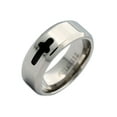 thumbnail image 1 of 7mm Titanium Polished Finish Cross Design Wedding Band Ring, 1 of 5