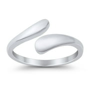 BLUE APPLE JEWELRY 7mm-Toe Band Ring 925 Sterling Silver Thin Adjustable Stylish Rings for Women