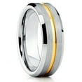 thumbnail image 1 of 7mm Tungsten Wedding Ring,Tungsten Carbide Ring,Engagement Ring,Anniversary Ring,Yellow Gold Ring, 1 of 4