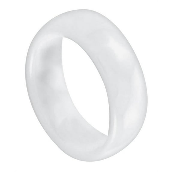 7mm White Ceramic Domed High Polished Wedding Band Ring For Men Or Ladies
