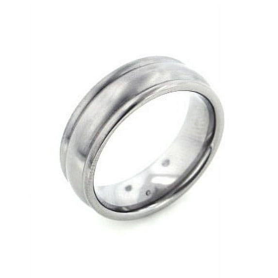 7mm Wide Mens Solid Titanium Classic Wedding Band Ring