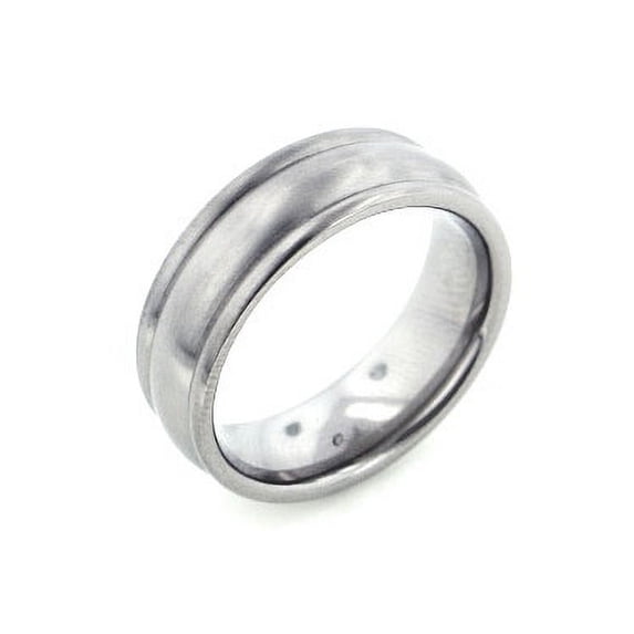 7mm Wide Mens Solid Titanium Classic Wedding Band Ring