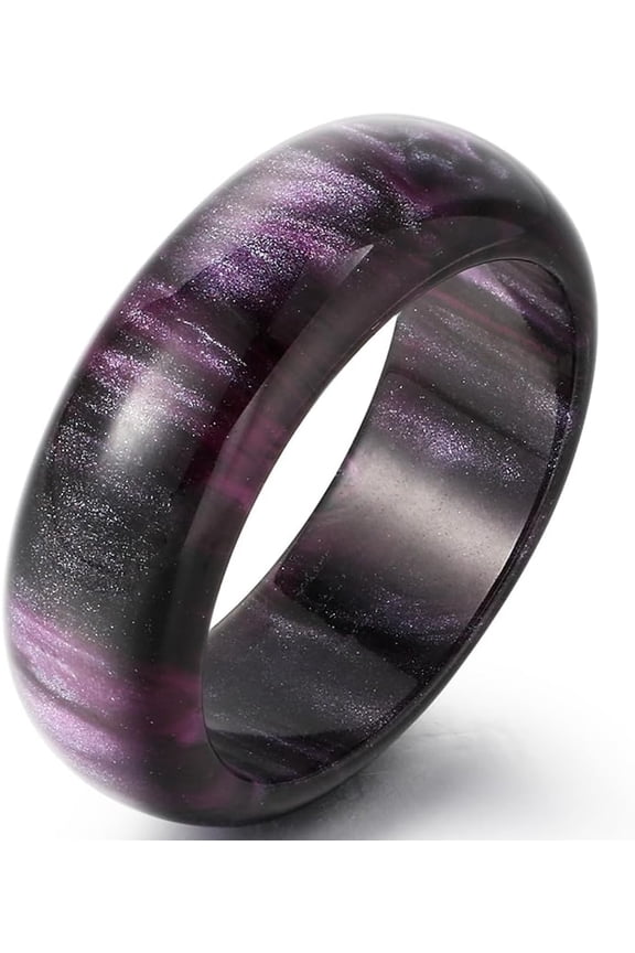 7mm Width Acrylic Resin Material Multi Color Wedding Band Statement Anniversary Party Ring