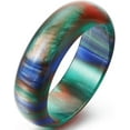 thumbnail image 1 of 7mm Width Acrylic Resin Material Multi Color Wedding Band Statement Anniversary Party Ring, 1 of 5