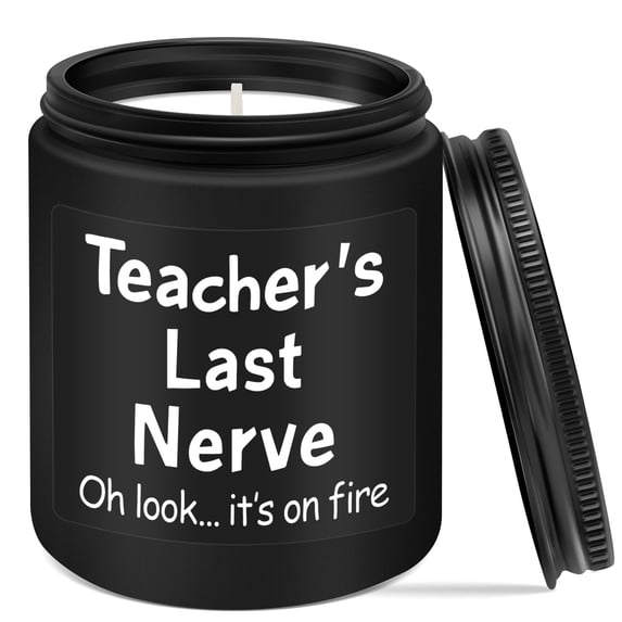 7oz Black Clear Glass Candle, Lavender Scented, Teacher Gift, Aromatherapy Candle for Home, Gift for Educator
