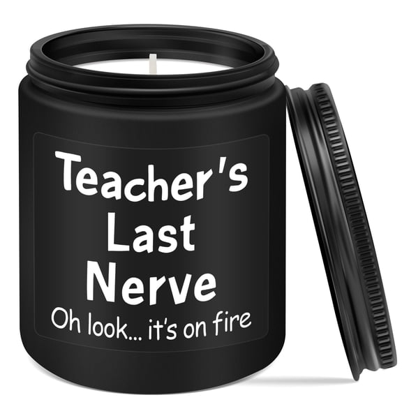 7oz Black Clear Glass Candle, Lavender Scented, Teacher Gift, Aromatherapy Candle for Home, Gift for Educator