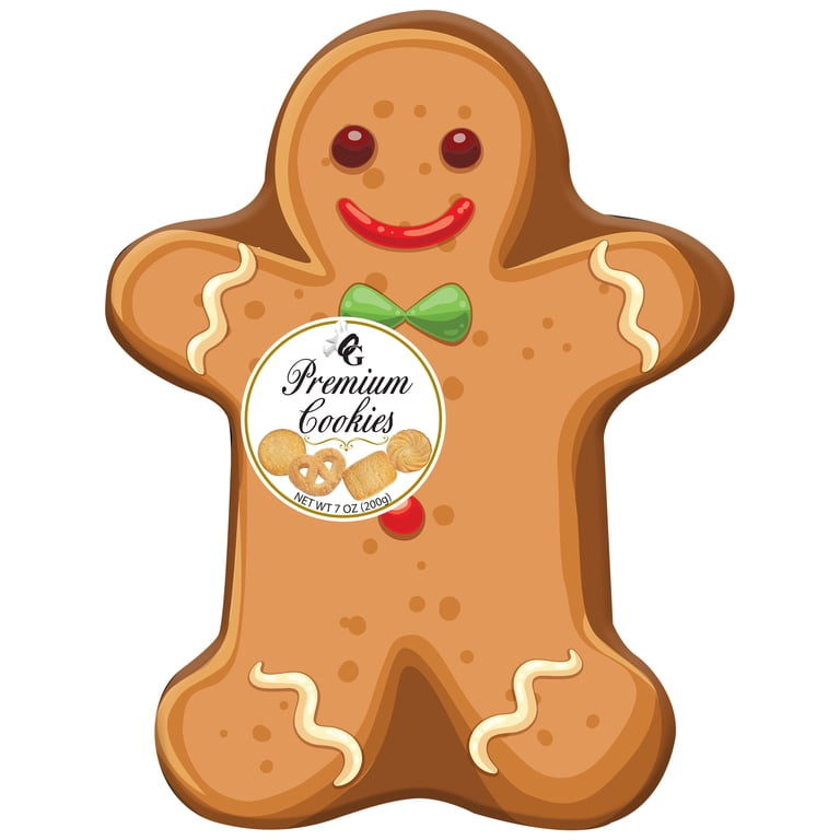 7oz Gingerbread Man Premium Butter Cookie Tin - Walmart.com