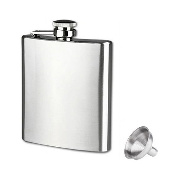 7oz Stainless Steel Hip Flask Pocket Liquor Bottle Leakproof Whiskey Vodka Rum Container with Funnel Classic Silver Travel Barware for Men Women Outdoor Camping Hiking Gift