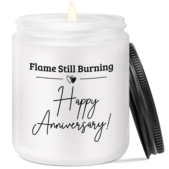 7oz White Matte Glass Candle, Lavender Scented, Anniversary Gift, Aromatherapy Candle for Home, Gift for Husband Wife