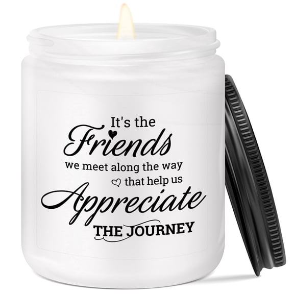 7oz White Matte Glass Candle, Lavender Scented, Friendship Gift, Aromatherapy Candle for Home, Gift for Best Friend