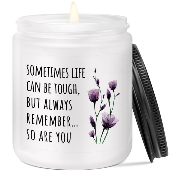 7oz White Matte Glass Candle, Lavender Scented, Get Well Gift, Aromatherapy Candle for Relaxation, Gift for Recovery Patient