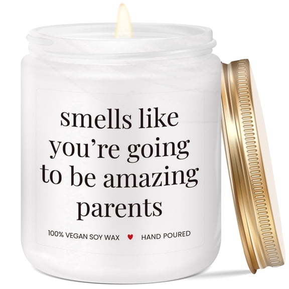 New Parents Gifts for Couples, Funny Pregnancy, New Born, Baby Shower, Gender Reveal Gifts, Parents to Be Gift, Expecting Mom - Lavender Scented Candle