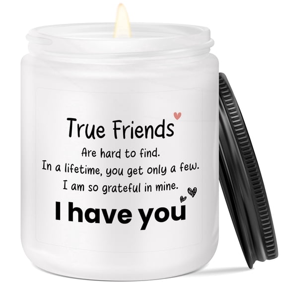 7oz White Matte Glass Candle, Lavender Scented, True Friendship Gift, Aromatherapy Candle for Home, Gift for Friend