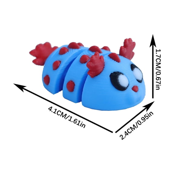 7pc Caterpillar Size: 6*6*6cm 3D Printed Wild Animal Figurine