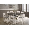 thumbnail image 1 of 7pc Chalk Grey Finish Counter Height Dining Room Set Drop Leaf Table Chairs, 1 of 7