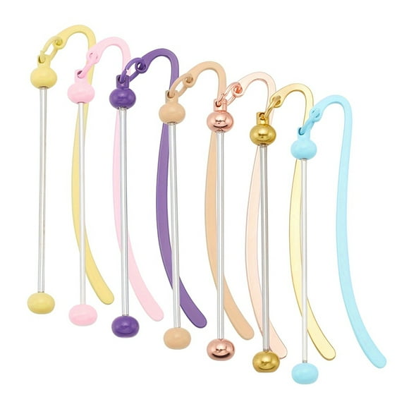 7pc DIY Beadable Bookmarks Bulk,Beadable Bookmarks Pendant Bar, Craft Beaded Book G22795