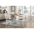 thumbnail image 1 of 7pc Dining Set Table and 6 Side Chairs Set White and Cherry Finish Casual Country Style Wooden Dining Furniture, 1 of 7