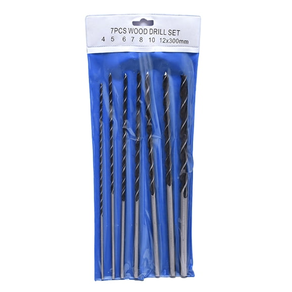 7pc Extended 300mm Woodworking Drill Bit Set High Carbon Steel Bit For Deeply Hole Drilling In Hardwood Plywood Beams