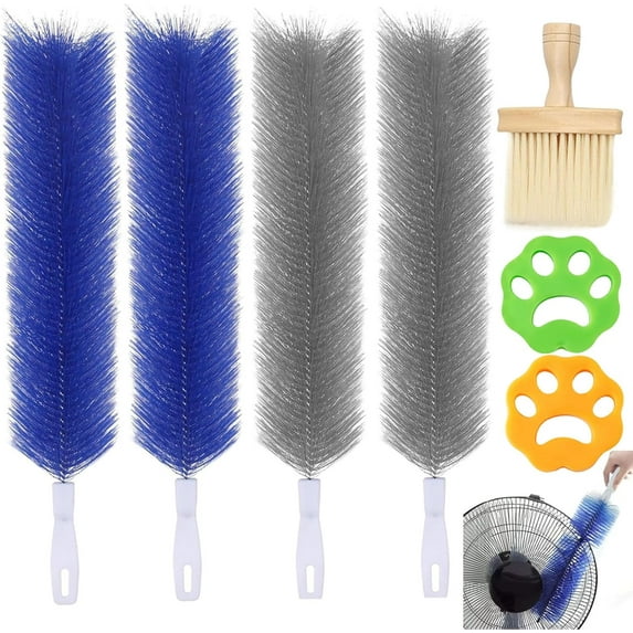 7pc Fan Cleaner Brush kit(Non-disassembly Cleaning) Bendable Dusting Brush for Electric and Blind,Fan Cleaning Brush,Bendable Microfiber Crevice Dust Collector
