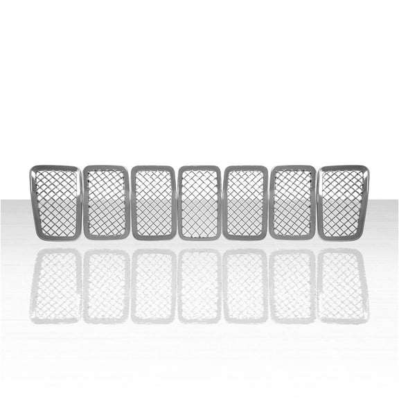 7pc Grille Overlay for 2019 Jeep Cherokee - Chrome