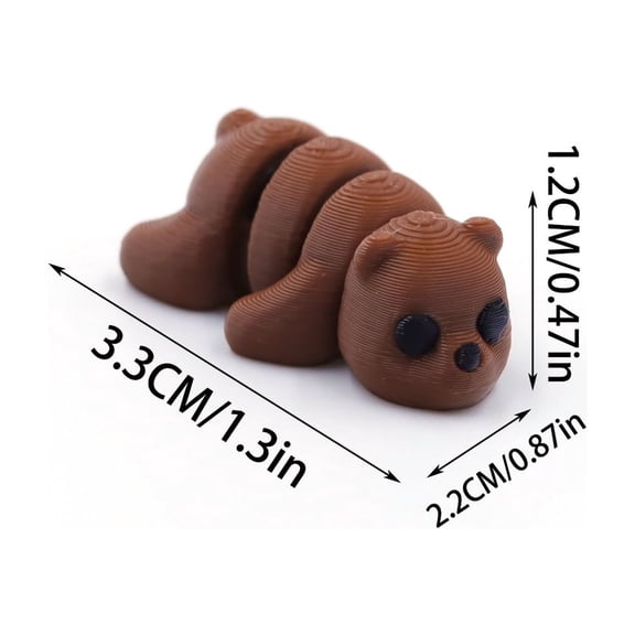 7pc Little Brown Bear Size: 6*6*6cm 3D Printed Wild Animal Figurine