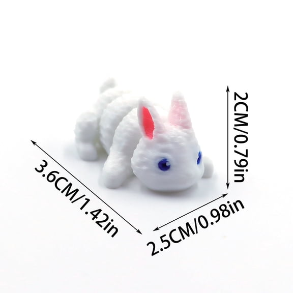 7pc Little White Rabbit Size: 6*6*6cm 3D Printed Wild Animal Figurine