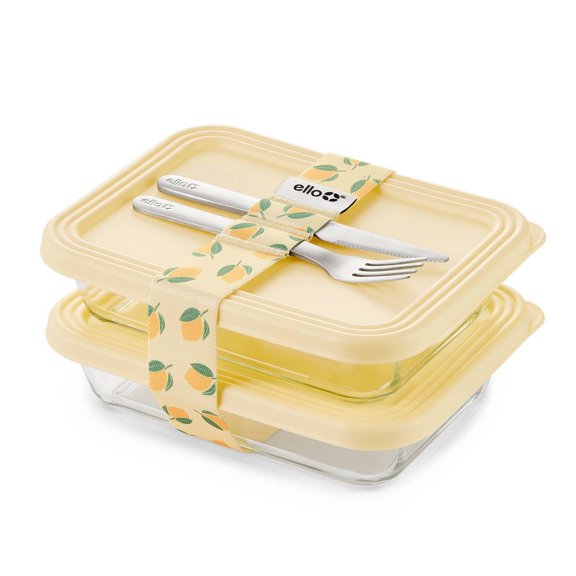 7pc Lunch Stack Food Storage Containers Lemon Yellow