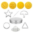 thumbnail image 1 of 7pc Mini Cookie Cutter Set with Box,Small Stainless Steel Fruit Veggie Tiny Polymer Clay Cutters,Geometric Set For Biscuit Mold,Umbrella Triangle Star Baking Cake Molds,Cookie Cutters Metal Shapes, 1 of 9