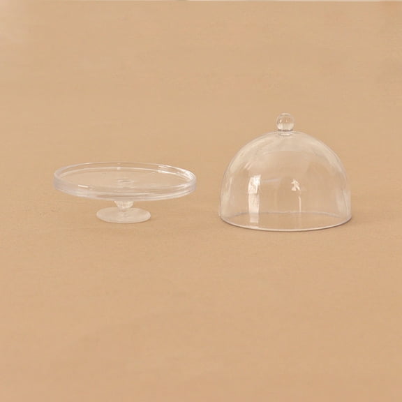 7pc Plate Plastic Mini Model Micro Landscape Dollhouse Accessories Pretending Prop Decorations Clear 33x32mm
