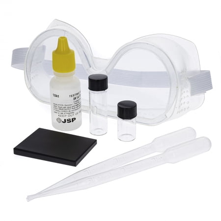 7pc ToolTreaux Safety 10k Gold Acid Testing Kit with Safety Glasses Testing Stone Pipettes Glass Vials