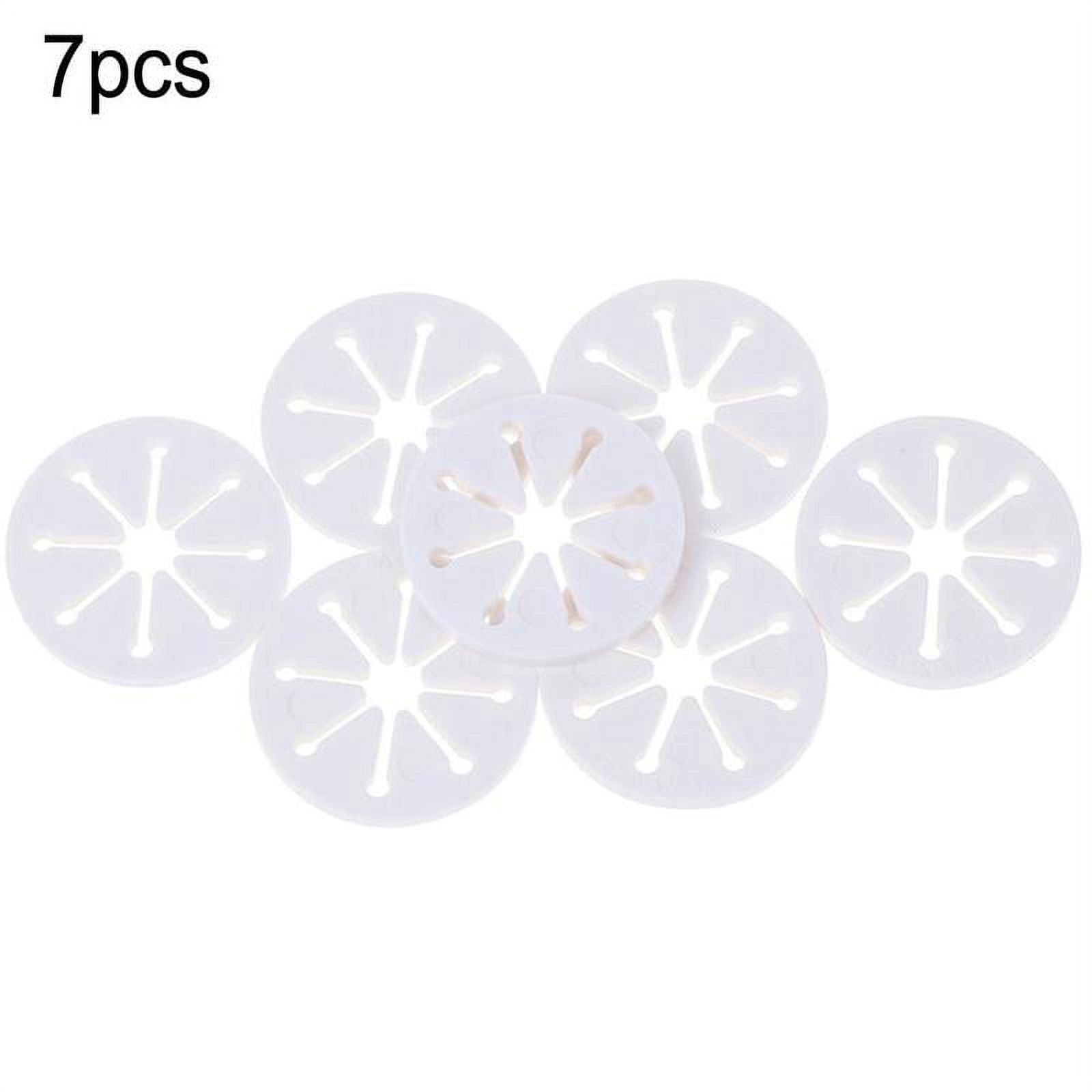 7pcs/1Set White Sock Holder Rings Sock Organizers Clip Sorter Washing