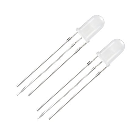 7pcs 5mm 3-Pin Dual Bi-Color Diffused Common Cathode LED Diode Light