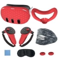 thumbnail image 1 of 7pcs Accessories Set Soft VR Protective Cover for Meta Quest 3 (Red), 1 of 8