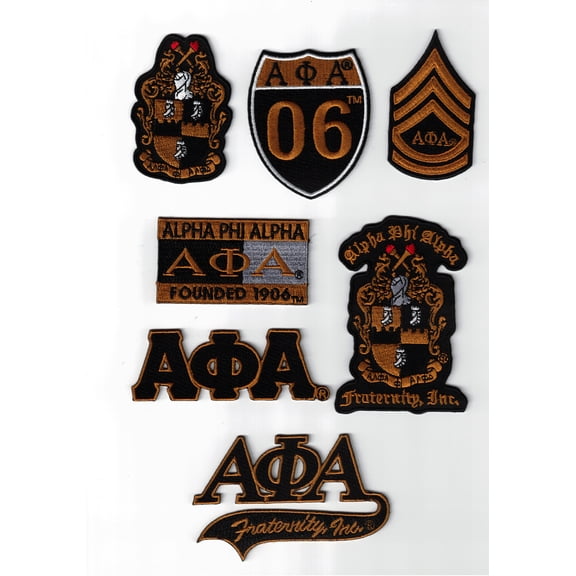 7pcs Alpha Phi Alpha Crest Fraternity DIY Iron / Sew On Patches