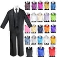 thumbnail image 1 of 7pcs Baby Boy Teen Formal Wedding Party Black Tuxedo Suits Vest Necktie Set S-20, 1 of 8